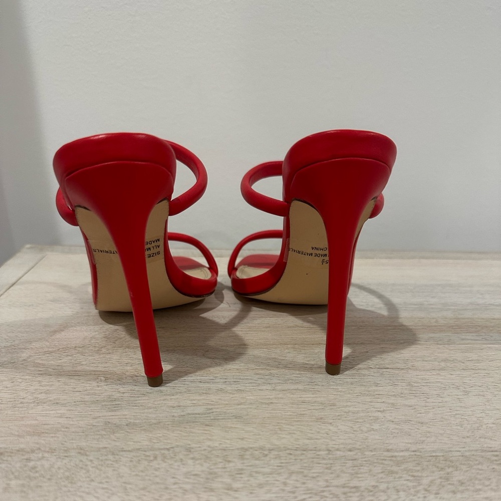Theyaa Red Square-Toe High Heel Sandals - Picture 5 of 7